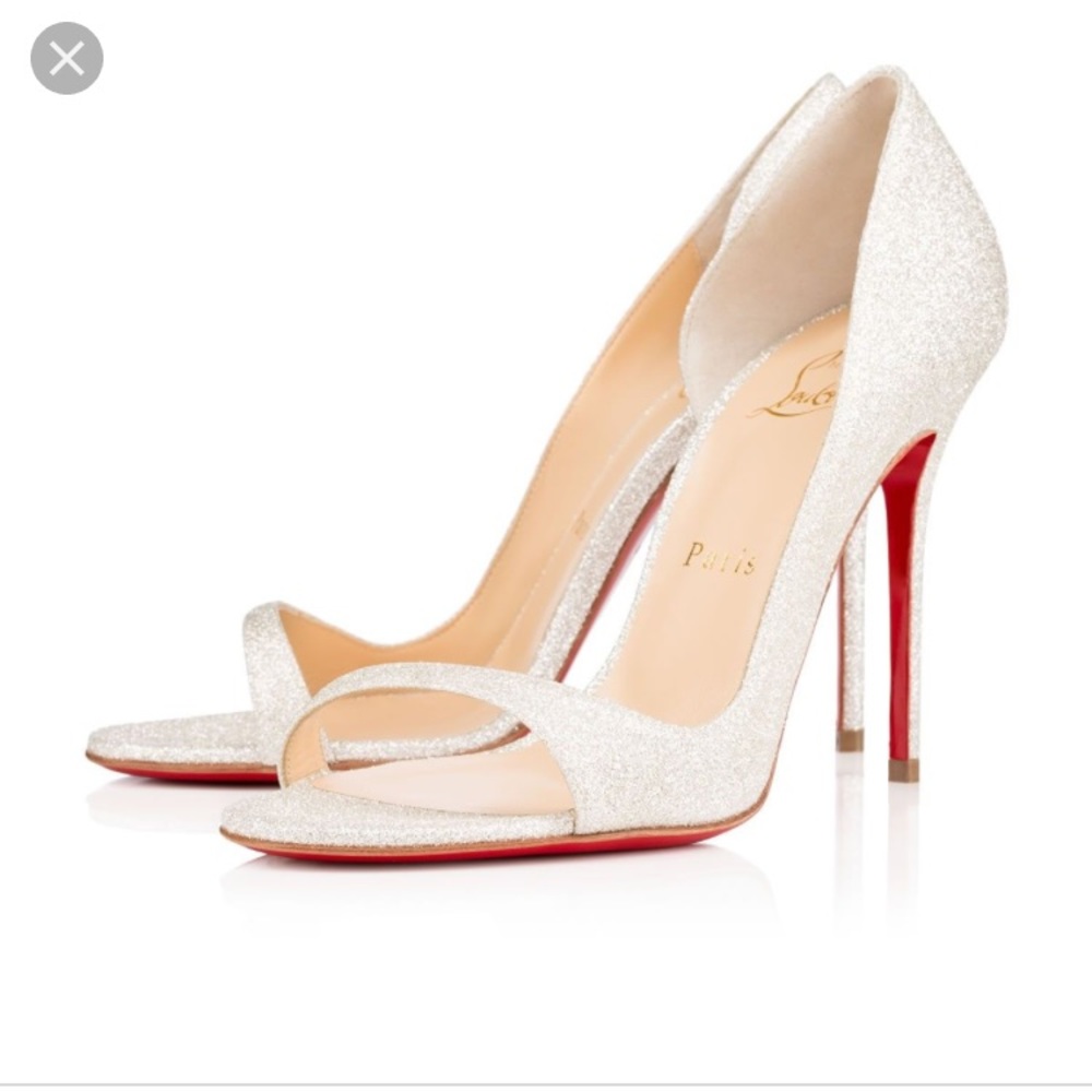 Christian Louboutin Silver Glitter Tobaggan Mini